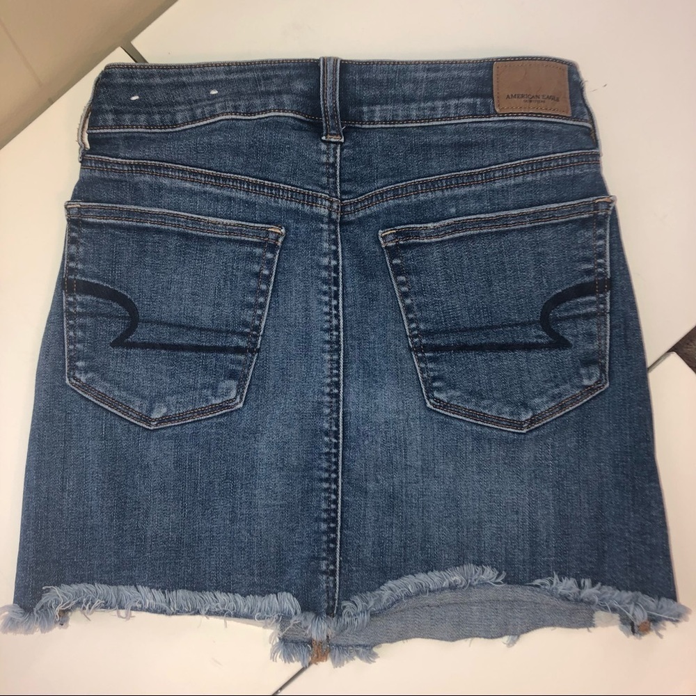American Eagle Distressed Hem Super Stretch Mini Skirt - Picture 3 of 5